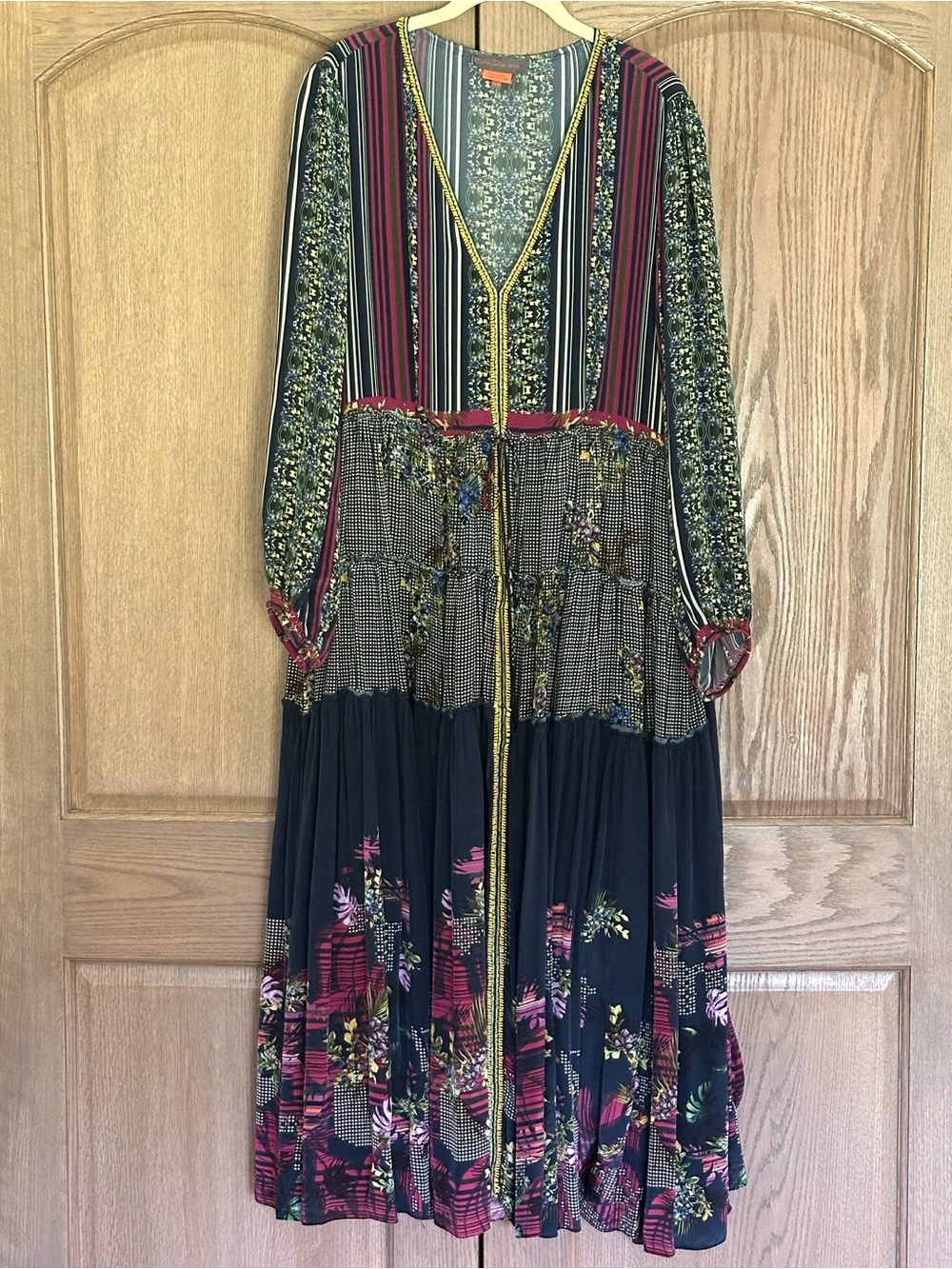 Anthropology Bhanuni Bohemian Floral Stripe Maxi Dress in Multicolor - Picture 3 of 8
